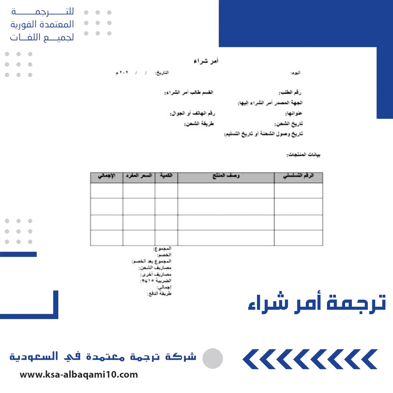 ترجمة أمر شراء